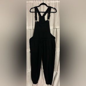 Black Sweatpant Overalls Size Extra Large